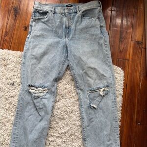 Express straight ankle high rise denim jeans light size 14